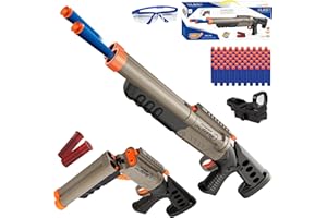 AMERRLY Double Barrel Shotgun Toy – Realistic Foam Dart Blaster with Pump Action, 80 Soft Bullets, Safe for Kids & Outdoor Battles – Perfect for Role Play, Gifts, Ages 8+