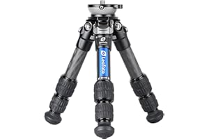 Leofoto - Ranger - Trípode de Carbono con Base Niveladora - Patas Ajustables en 3 ángulos - Ideal para Trabajo Panorama y Videógrafos - LS-223CEX Black
