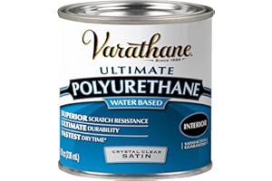 Rust-Oleum Varathane 200261H 1/2-Pint Interior Crystal Clear Water-Based Polyurethane, Water-Based Satin Finish