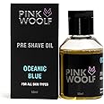 Pink Woolf Pre-Shave Oil For Men (Oceanic Blue), Softens And Prepares Skin For A Smooth And Razor Burn Free Shave, Suitable For All Skin Type - 50 ml (Pack Of 1)