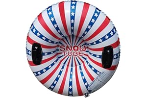 YJZQ Luge Gonflable Tube Siège de Ski Robuste Tube à Neige Sport Hiver Traîneau Pliable Cercle avec poignées pour Enfants et Adultes Dia 94CM Coloré