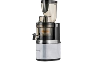 ‎4SWISS 4SWISS Slow juicer BM202xJJ - Gemüse Und Obst Elektrisch Saftpresse BPA-frei mit Zubehör, Leistungsstarker Ruhiger Motor [430 W], Einfaches Reinigungssystem und Enzymschutzsystem… (Silver)