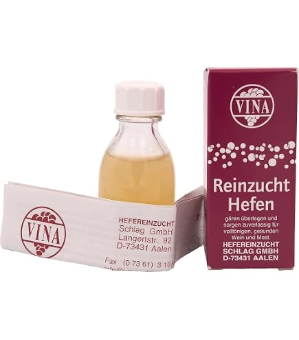 Vina Reinzuchthefe Kaltgärhefe für bis zu 100L Wein Lebensmittel & Getränke