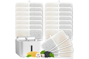 RHSEMI Fontana d'acqua per animali domestici da 3,2 l, con filtro in resina e carbone attivo per gatti e cani, ricambio (18 pezzi)