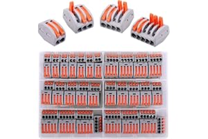 Uchidodo Connecteurs Électriques, 80 Pinces avec Levier de Fonctionnement, 20 Pinces 2 Entrées, 30 Pinces 3 Entrées, 10 Pinces 4 Entrées, 20 Pinces 5 Entrées