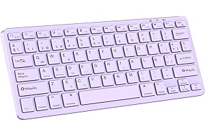 KARFUN Teclado Bluetooth para iPad, Compatible con iPad 11"/10.9"/10.2"/9.7", iPad Pro 1/iPad Air/iPad Mini/iPhone, Teléfono Inteligente, Computadora Portátil, Windows/Android/iOS (Morado Claro)
