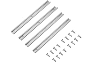 YOLANDO 4pcs 400mm 30 Tipo T-Slot in Lega di Alluminio T-Track con 8 Viti Autofilettanti, per la Lavorazione del Legno per Router Table Saw per Falegname - Argento