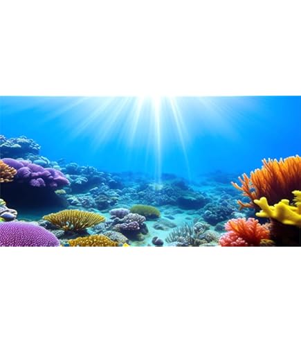 Sfondo Per Acquario In Vinile - 180x46cm, Design Pietra E Piante Acquatiche, Per Decorazione Vasca - Foto 2