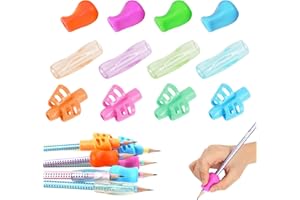 Vicloon Uchwyty na ołówki, 12 szt., miękki silikonowy uchwyt do pisania ręcznego, uchwyty na ołówki dla dzieci dla leworęcznych i praworęcznych, dzieci w wieku przedszkolnym i dorosłych, ergonomiczna