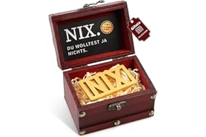 Giftota NIX Geschenk, Lustige Geschenke für alle die nichts wollen, Nichts Geburtstagsgeschenk, DU WOLLTEST JA NICHTS, Schatzkiste Da Ist Nichts Drin, Geschenkideen für Männer, Frauen, Freunde