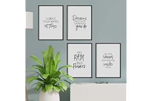 Nacnic Pack of posters with inspirational phrases. Set decoration with white sheets and black motivational phrases and full of energy. A4 size