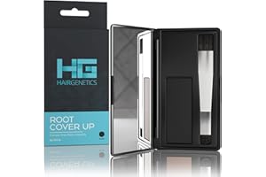 Hair Genetics Root Cover Up Szybko i łatwo ukryj siwe włosy i odrosty, naturalnie wyglądający puder Root Touch Up podkreśla i wypełnia brwi (Czarny)