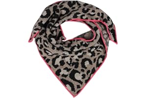 Zwillingsherz Sciarpa triangolare Stola con cashmere e lana per bambini, ragazze, ragazzi, bambini, sciarpa in cashmere di alta qualità con stampa leopardata, perfetta per estate, autunno, inverno