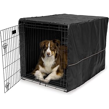 Copertura Impermeabile Per Gabbia Cani XXL 122cm - Nero Con Finestra - Ellie-Bo - Foto 8
