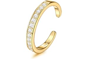 Diamday 14k Gold Gefüllt Verstellbare Zehenringe Set Fingerring Gelenkring für Damen Mädchen Hypoallergen CZ Verstellbare Offene Zehenringe Strand Fußring Schmuck
