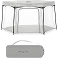 Dream On Me Onyx Playpen in Grey, Baby Playpen, Portable and Lightweight, Playpen for Babies and Toddler - Comes with a Comfortable Padded Floor