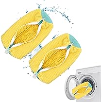 Confezione Da 2 Sacchetti Per Lavare Scarpe A 360°, Riutilizzabili E Durevoli Con Cerniera Per Lavatrice Pulizia Efficace