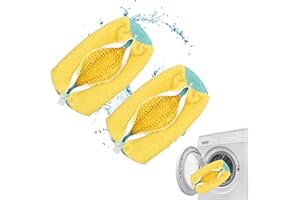 YTUGIL Schuhwaschbeutel Waschmaschine,Waschbeutel Schuhe Waschmaschine,Sneaker Schuh Waschbeutel,Schuhe Waschmaschine Beutel mit 360° Reinigungsflaum, Schuhsack für Waschmaschine und Trockne(Gelb-2pcs)