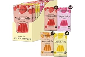 Just Wholefoods Vegan Jelly 12 x 85g | Gluten Free, Quick Set, Gelatine Free | Free from Artificial Colours and Flavouring | Makes 12 pints of Jelly (Variety)