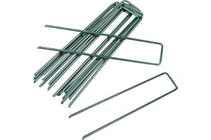 Milaloko Zestaw 30 sztuk, 15 cm, ogrodowy kołek zabezpieczający w kształcie litery U, galwanizowana stal, zszywki gruntowe, do tkaniny chwastów, siatki, sztucznej trawy, namiotu, membrany, zielone