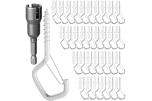 GIPTIME Schraubhaken, 50 Stück Edelstahl Hakenschrauben mit Sicherung, Haken zum Schrauben, Wandhaken Deckenhaken zum Aufhängen Planzen, Weiß