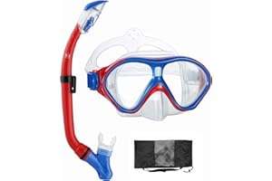 HH HHAO SPORT Snorkeling Gear for Kids with Foldable Silicone Full Dry Snorkel, Kids Snorkel Set Anti Leak Youth Junior Snorkeling Package Diving Mask Soft Tube with Hard Storage Box Scuba Swimming Goggles
