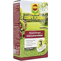 Compo FLORANID Rasendünger plus Unkrautvernichter, 3 Monate Langzeitwirkung, Feingranulat, 1,5 kg, 50 m²
