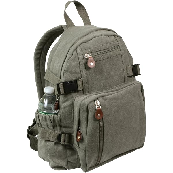 PURE TRASH Canvas Backpack - 35L Capacity, Leather Accents, Padded Laptop Sleeve, Adjustable Straps