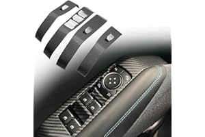 AOSK für Mustang Mach e Innenzubehör, Mach e Fensterhebe-Schalter, vollständige Abdeckung (matte Kohlefaser)