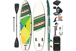 JOOLOOG Stand Up Paddle Board, 15 cm Dickes aufblasbares Paddleboard mit Kajaksitz für alle Schwierigkeitsstufen, 320 x 81 x 15 cm