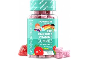Kalciumgummies För Barn 160 mg, D3, K2, 30 Gummies, Vegetariska, Novomins
