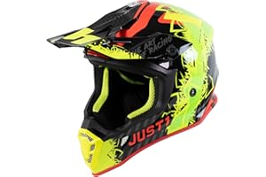 JUST 1 HELMETS JUST 1 Casco Moto Integrale Motocross Casco Enduro Omologato ECE