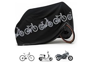 HENJUNU Telo Moto per Esterno Impermeabile,Telo coprimoto impermeabile,Copri moto da esterno,Telo Coprimoto da Esterno,Telo copri scooter,Per Moto Motorino Motocicletta Scooter Bici (200 cm x 100 cm)(nero)