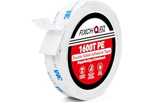 FIXCHORD 3M 1600T PE Tasma Dwustronna, Dwustronna Taśma Klejąca, Extra Mocna Taśma Dwustronna, Wodoodporna Taśma Montażowa do Dekoracji Domu, Biura i Szkoły 3m*20mm