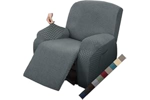 MAXIJIN Copridivano Elasticizzato reclinabile 1 Posti Jacquard Salvadivano Copripoltrona (Grigio)