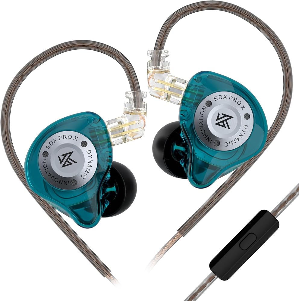 KZ EDX Pro X Kulak Monitörü Kulaklık, HiFi Stereo IEM, Çıkarılabilir Kablolu Dinamik Sürücü Kulaklık, Şarkıcılar Müzisyenler Davulcular Audiophile için Derin Bas Gürültü İzolasyonlu Kulaklıklar (MIC,