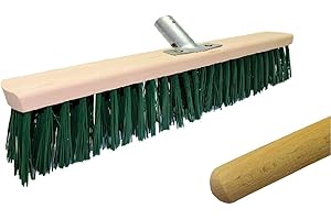 LOGOK2K Cotarba 16" 400mm Green Sweeping Brush with Handle Stiff Bristle Hard Broom Garden Yard