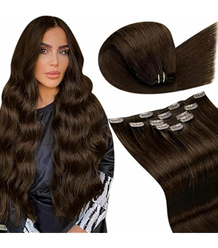 SLEEK FULL HEAD Clipin Echthaar Extensions 100% Luxus Echthaar