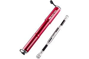 PRO BIKE TOOL Bike Pump with Gauge Fits Presta and Schrader - Accurate Inflation - Mini Bicycle Tire Pump for Road, Mountain and BMX Bikes, High Pressure 100 PSI, Includes Mount Kit