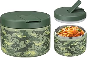 Itslife Thermos per Alimenti 350ml, Contenitore Termico per Alimenti di Acciaio Inossidabile per Cibi Caldi e Freddi, con copertura con fibbia, collo largo, isolamento Verde-KL