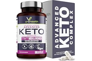 YRHEALTH Keto Diet Pills - Max Strength Weight Loss Complex for Men & Women - MCT Oil, Green Tea, Bio-Cultures, Vitamins & Minerals, Carbohydrates & Fatty Acids Metabolism – 60 Vegan Capsules - Made in The UK