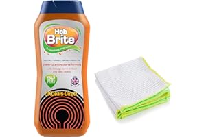 UKDEALS DIRECT UKDD® Hob Brite Hob Cleaner Cream Original Ceramic, Electric, Halogen and Induction Hob Cream Cleaner 300ml with Microfiber Kitchen Cloth