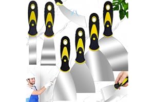 BENATON 6 Pièces Grattoirs à Mastic, Couteaux à Mastic en Acier Inoxydable, Couteau à Enduire, pour Nettoyer le Mastic, Enlever le Papier Peint, Réparer Les Murs