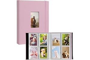 GOODSNETIC Photo Albums, 208 Pockets PU Leather Mini Album Compatible with Fujifilm Mini 7s 8 8+ 9 25 26 50s 70 90 Film, PIC-300 Z2300 Film Instant Camera, Pink