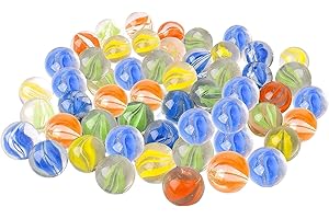 ARSUK Biglie di Vetro 40 pezzi - Occhio di gatto 16mm biglie di vetro colorate, Perle Vetro piccole biglie di vetro, Gioco & Marmi Palline marmi per bambini, Biglie Colorate decorazioni in vetro