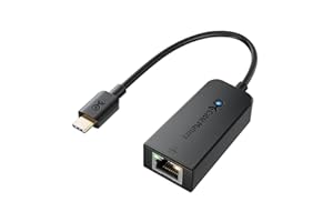Cable Matters Przejściówka z USB C na Ethernet (przejściówka z USB C na Gigabit Ethernet) w kolorze czarnym - porty USB-C i Thunderbolt 3 zgodne z komputerami MacBook Pro, Dell XPS 13/15, HP Spectre x360, Surface Book 2 i nie tylko