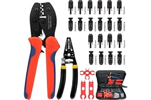 Poforaind Crimping Tool Kit, LY-2546B Crimping Plier, Wire Stripper, 10 Pairs Solar Panel Connectors, 3Pcs Spanner Wrench, Solar Panel PV Cable 2.5/4.0/6.0mm²