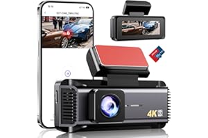 ZHIROAD Dashcam, 4K WiFi Dash CAM Coche, Camara Coche con Pantalla IPS de 2.99", Camara Coche Grabadora con Tarjeta 64G, Super Visión, Gran 170°, Sensor G, App, Monitor de Aparcamiento, Grabación de Bucle