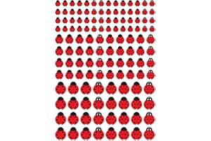 INNEO Gommettes coccinelles tailles assorties - 256 pièces - 1/1,5/2 cm