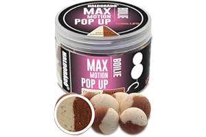 Haldorado Max Motion Bouillette de pêche à la Carpe Pop Up 16, 20 mm Noix de Coco et Noix Tigrée, Blanc et Marron, 75 g